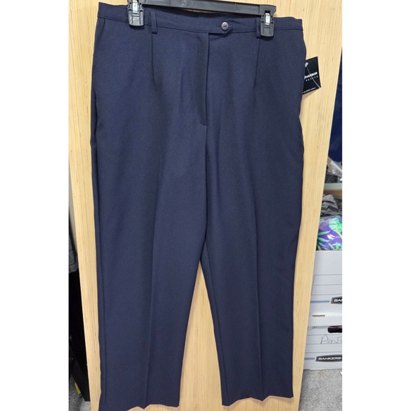 Sag Harbor Petite Navy Blue Dress Pants Side Elastic Waist Career 14P‎ - Picture 1 of 5